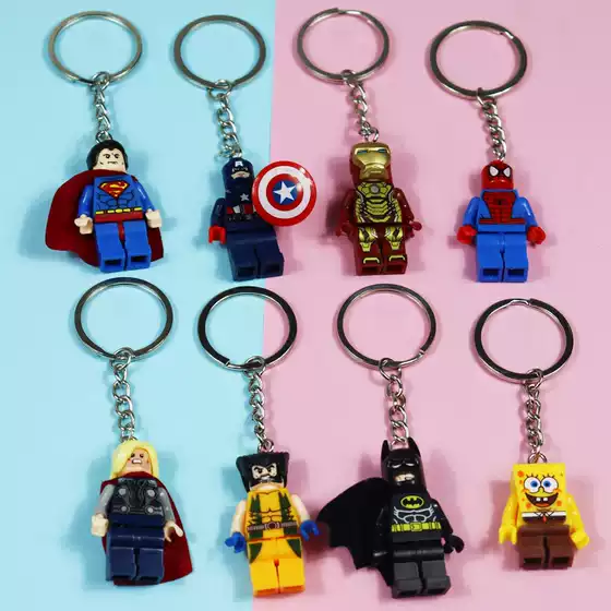 Marvel Batman Drawball Keychain Avengers Accessories Keychain Lego KT Cat Pendant