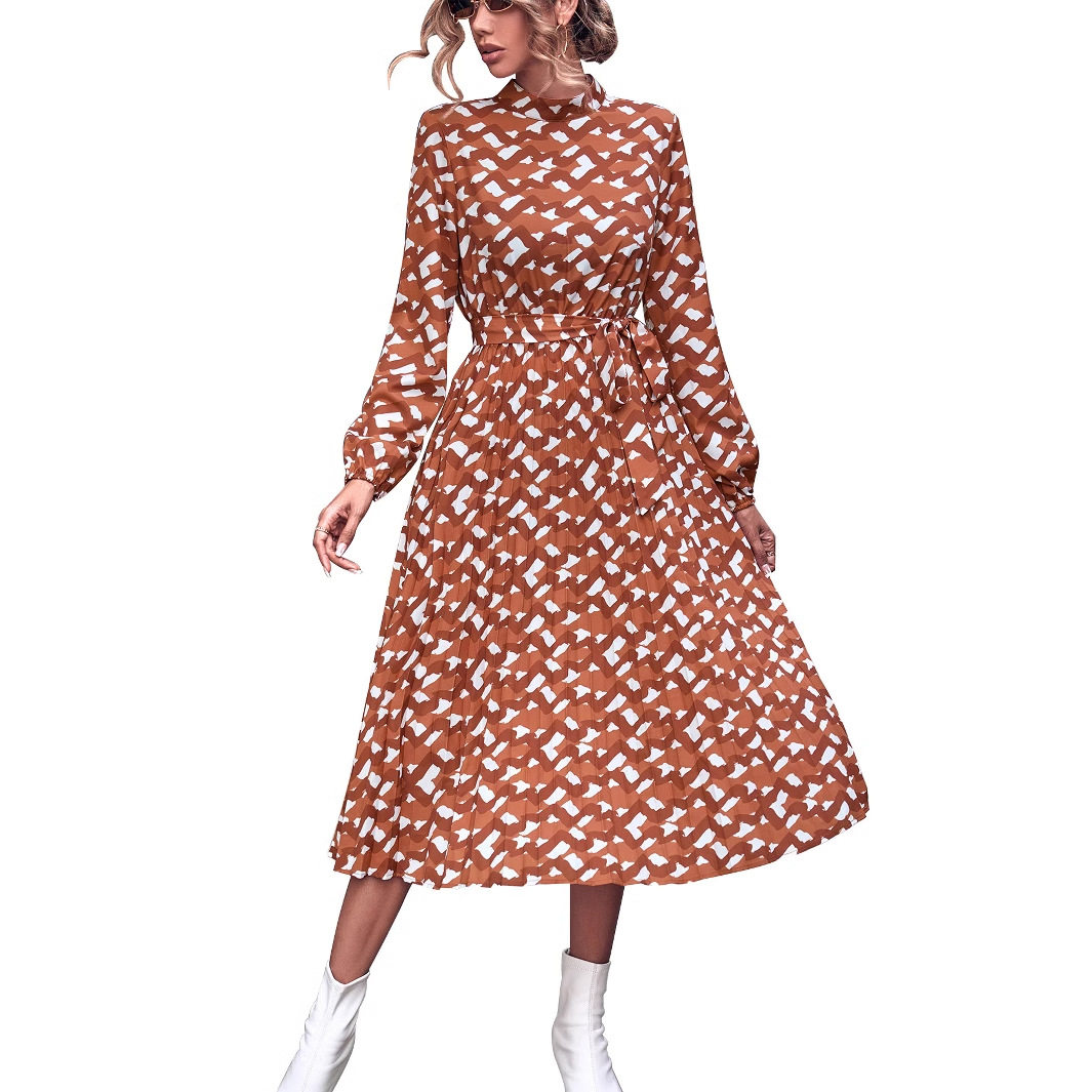 Fashionable Floral Print Tie Back Dress Womens Casual Wear Trendy Design Comfortable Fabric Perfect for Summer