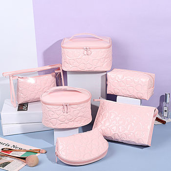 Cute and Simple Dopamine Storage Bag, Large Capacity Portable Travel Toiletry Bag, High-End Women's Outing Makeup Bag