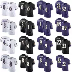Crow Team Jersey Ravens Embroidered Rugby Uniform Export 8 #   Jackson 0 #   22 # Henry 3 #