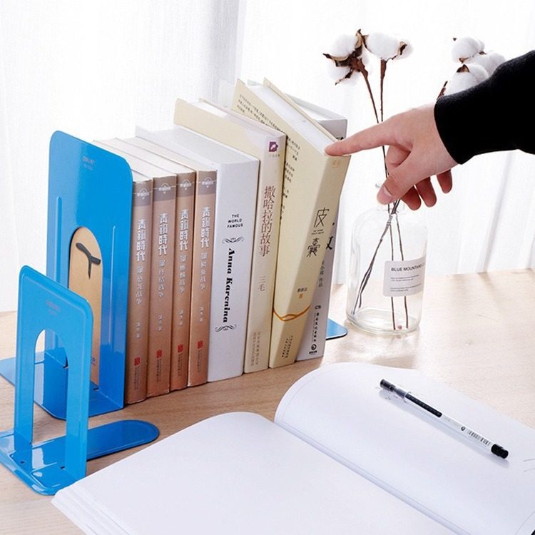 Deli Metal Classification Book Clip Reading Bookend Bookshelf Table Student Library Book by Iron Book Board Bookend