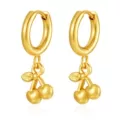 Golden cherry earrings ms-684