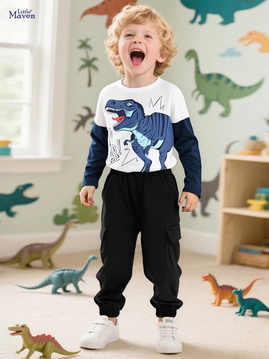 Boys' Autumn Cartoon Set from Source Factory, Cotton Two-Piece Outfit