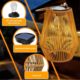 Cross-border Solar Lights Outdoor Rattan Bamboo Handheld Hanging Lights Courtyard Decoration Chinese Style Vintage Garden Lantern