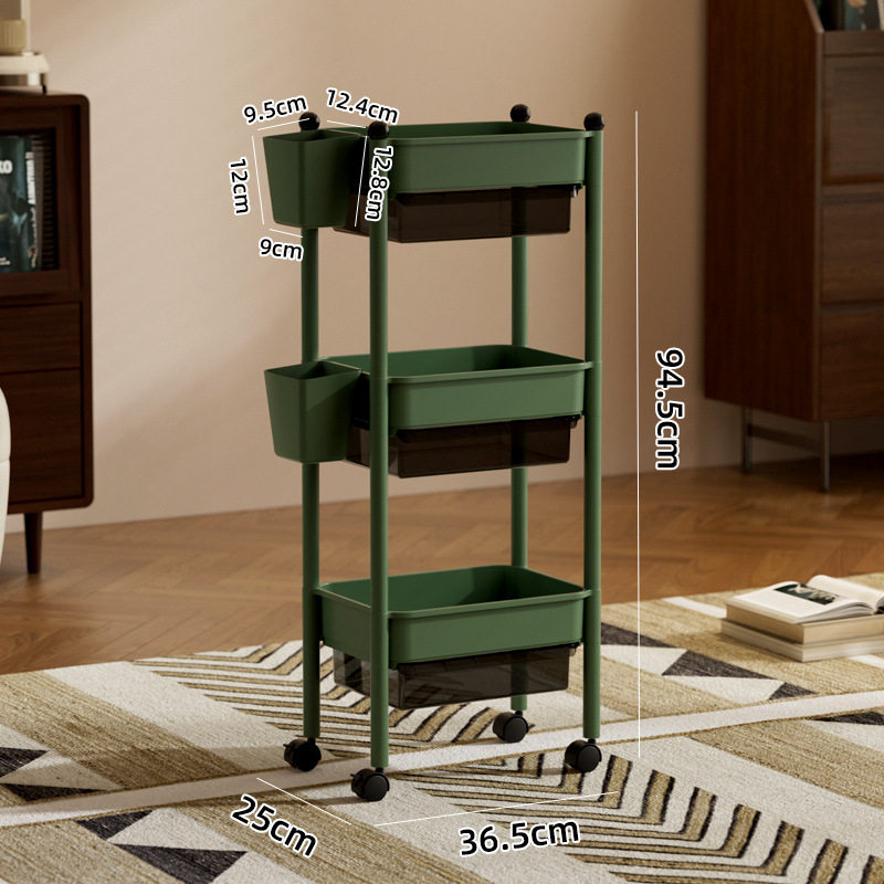 グリーン+透明ブラック(3層+ハンギングバスケット2個)