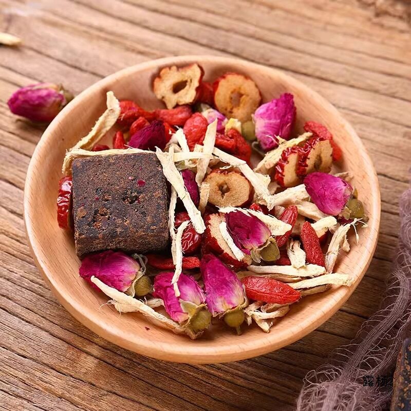 Brown Sugar Ginger Tea for Menstrual Blood Circulation, Red Dates, Longan, Goji Berries Nourishing Water, Ginger Candy Flagship Store, Black Sugar Ginger Date Tea