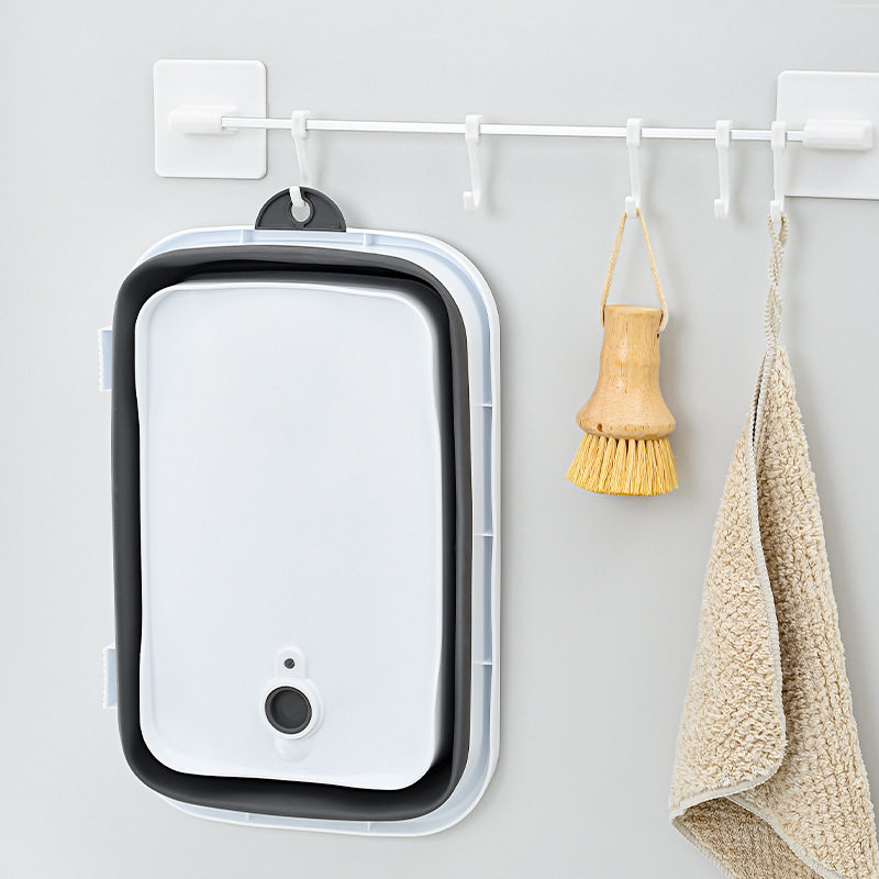 Kitchen folding vegetable washing basin fruit and vegetable draining basket retractable vegetable basket household drainage storage tray