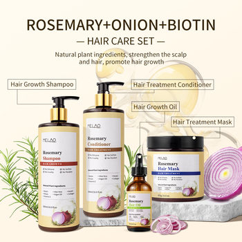 Melao Cross-Border Rosemary Onion Biotin Shampoo Hair Care Smooth Nourishing Scalp Care Shampoo Set