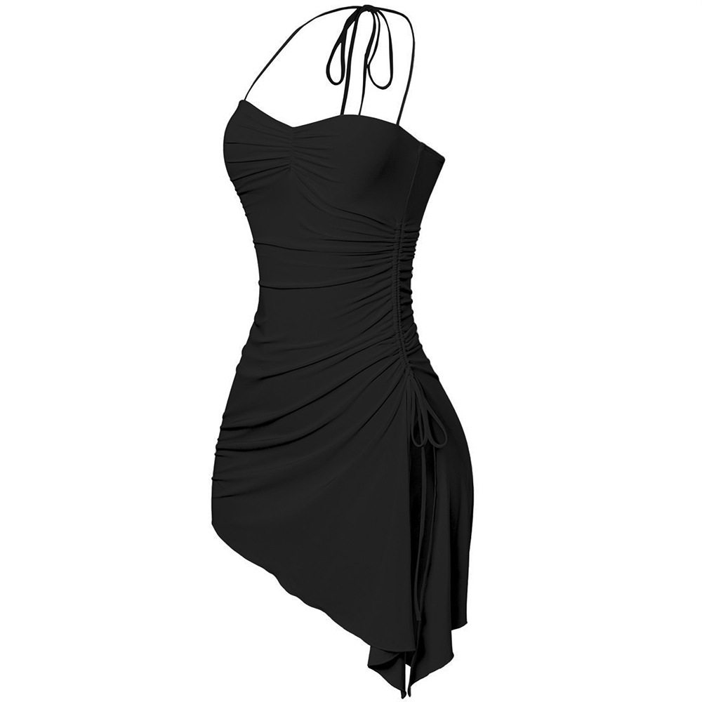 V Neck Sleeveless Bodycon Dress High Waist Ruffled Design Solid Color Perfect for Parties and Night Out Wholesale