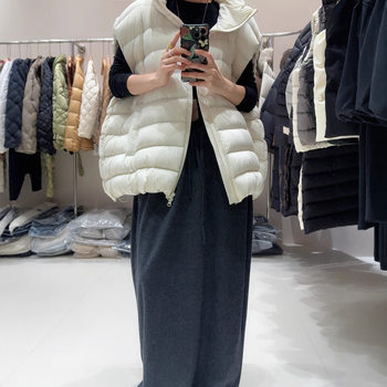 Down Vest Women's 2025 New Outer Wear Fashionable and Good-Looking Warm Rib White down Vest 080