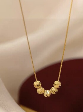 抖音同款五福临门转运珠项链轻奢小众级时尚简约百搭锁骨链