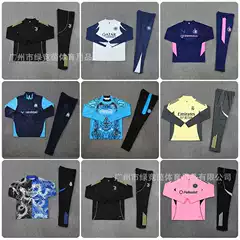 2526 Real Madrid Football Training Suit Long-Sleeved Suit Half-Zip Autumn and Winter Barcelona Team Uniform Paris Jersey for Adults and Kidsren