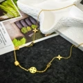 Gold-leather presbyopic waist necklace
