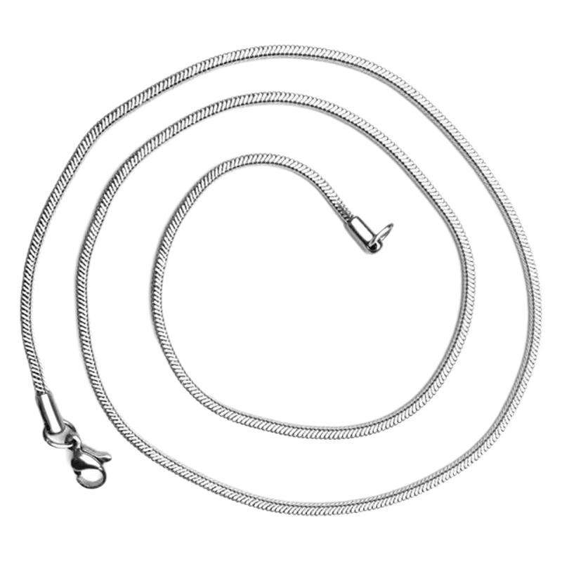 Stainless Steel Square Snake Bone Chain Titanium Steel Necklace Men's and Women's Trendy DIY Jewelry Accessories European and American Cross-border Pendant Matching Chain