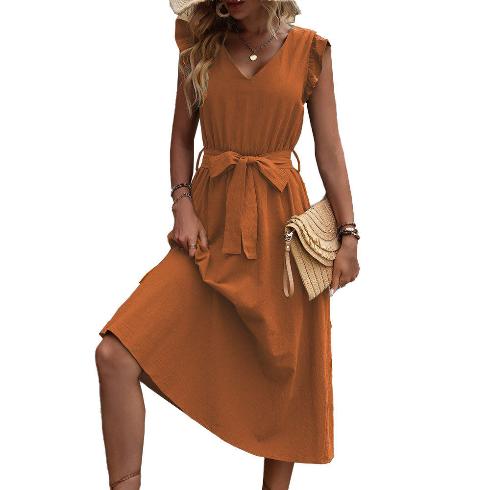 Womens Bohemian Maxi Dress Sexy Backless Waist Cinching Flowy Design Perfect for Vacations and Summer Events