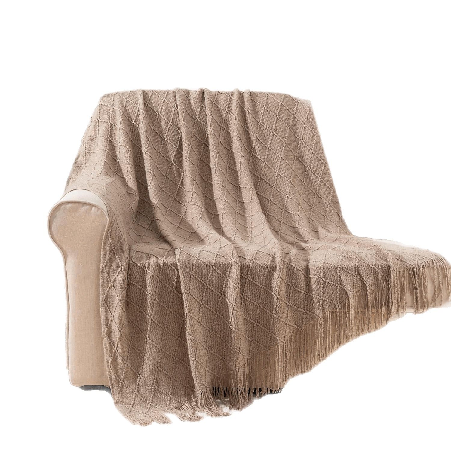 Nordic cream style sofa blanket living room air conditioning blanket knitted blanket office Cape shawl blanket sofa blanket