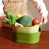 Thickened Double-Layer Vegetable Washing Basin Drain Basket Kitchen Vegetable Basket Fruit Basket Bowl Fruit Plate Fruit Basin Home Living Room Coffee Table