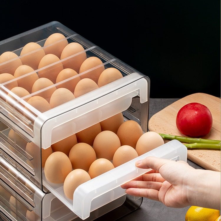 Transparent PET egg box refrigerator storage box kitchen finishing fresh-keeping box egg drawer type 32 box factory spot