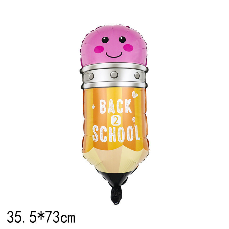Back-To-School Aluminum Film Balloon Freshman Welcome Ceremony School Bag Pencil Rainbow Kindergarten Primary School Student Classroom Decoration Arrangement
