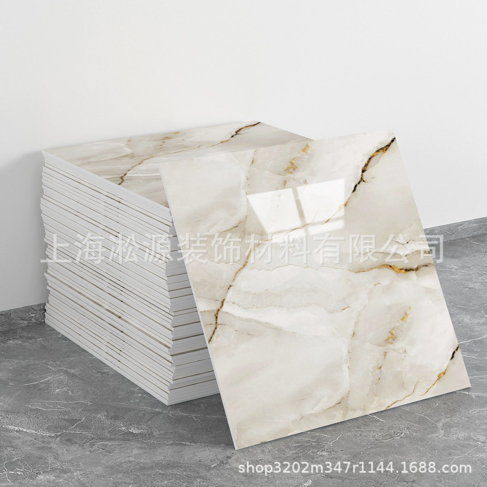 外贸跨境热销大理石仿瓷砖墙贴自粘防水防潮背景墙面装饰墙壁纸
