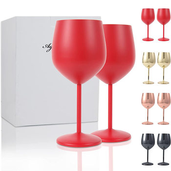 High-Looking Stainless Steel Goblet Red Wine Martini Cocktail European Style Electroplated Champagne Glass in Stock