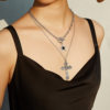 European and American Cross-border Jewelry Gothic Style Hip Hop Necklace Retro Cross Pendant Five-pointed Star Clavicle Chain Necklace for Women