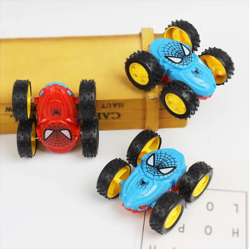 儿童玩具双面惯性四驱车子耐摔翻斗360度旋转特技翻滚小汽车批发