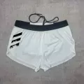 White [black three-stripe perforated style]