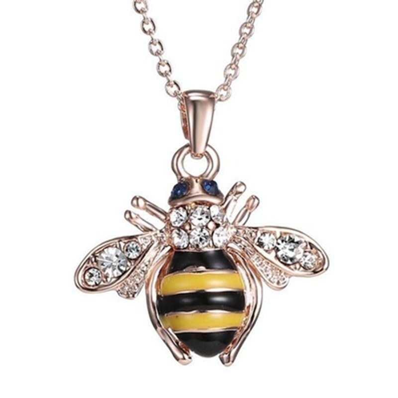 Temu hot sale summer hot new bee citrine drop oil female necklace fashion personalized jewelry necklace