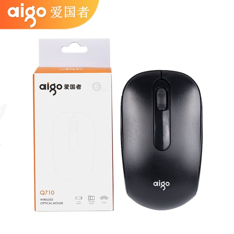 爱国者aigo Q710办公2.4G无线鼠标适用于台式机 电脑配件批发