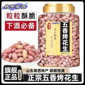 Authentic Shandong Five-Spice Roasted Peanuts in Canned Packaging, Official Garlic-Flavored Xinjiang Specialty, New Product for Pairing with Drinks