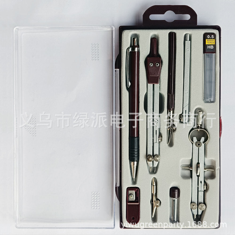 Student 9-Piece Compass Set with a Radius of about 24cm Compasses Set Dividers