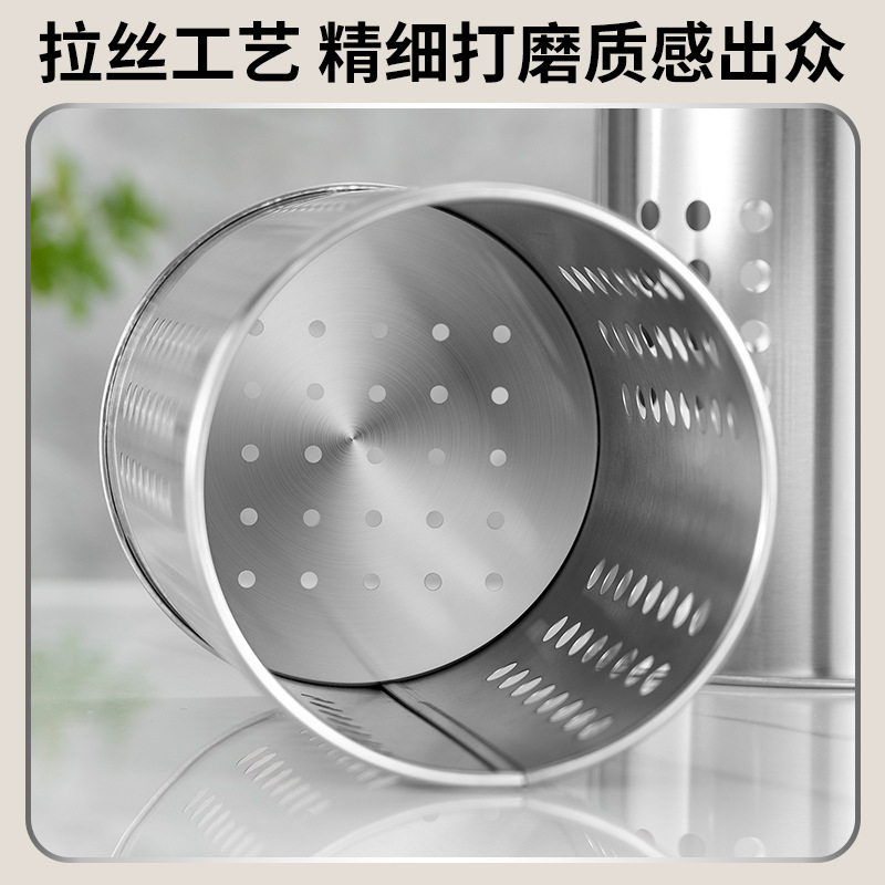 Xuan Huang 410 Stainless Steel Chopsticks Cage Round Hole Creative Kitchenware Drain Tube Tableware Daily Storage Chopsticks Tube