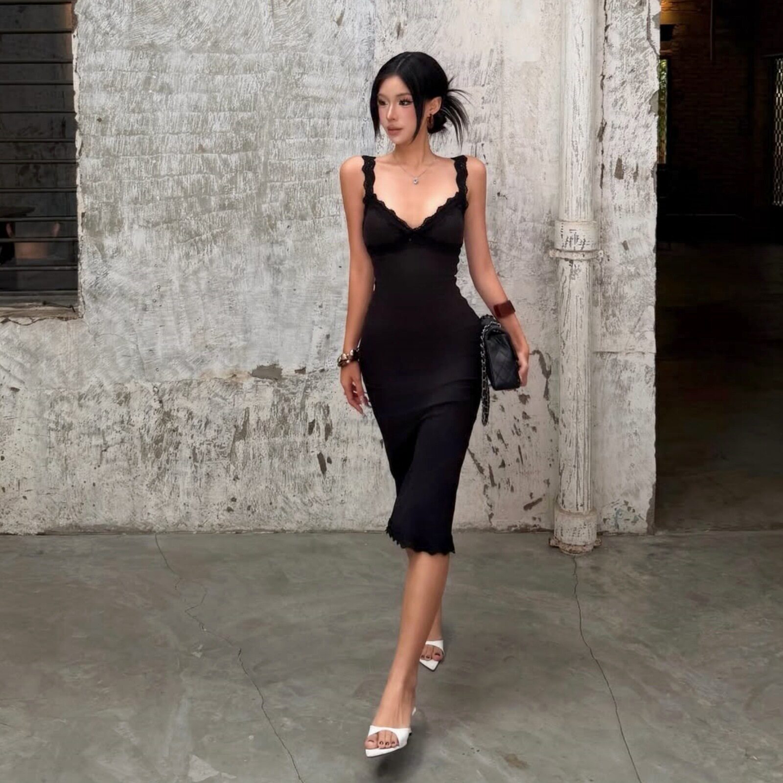 Elegant High Waisted Bodycon Dress Fashionable Slim Fit Chic Style Autumn Collection Wholesale Available