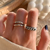 Korean version of the niche design sense 925 sterling silver cold wind ring women do not fade retro heavy ring jewelry wholesale