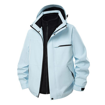 Niaojia's Same Style Jacket for Men and Women, New Winter Jacket, Three-In-One Detachable Outdoor Windproof and Waterproof Mountaineering Jacket