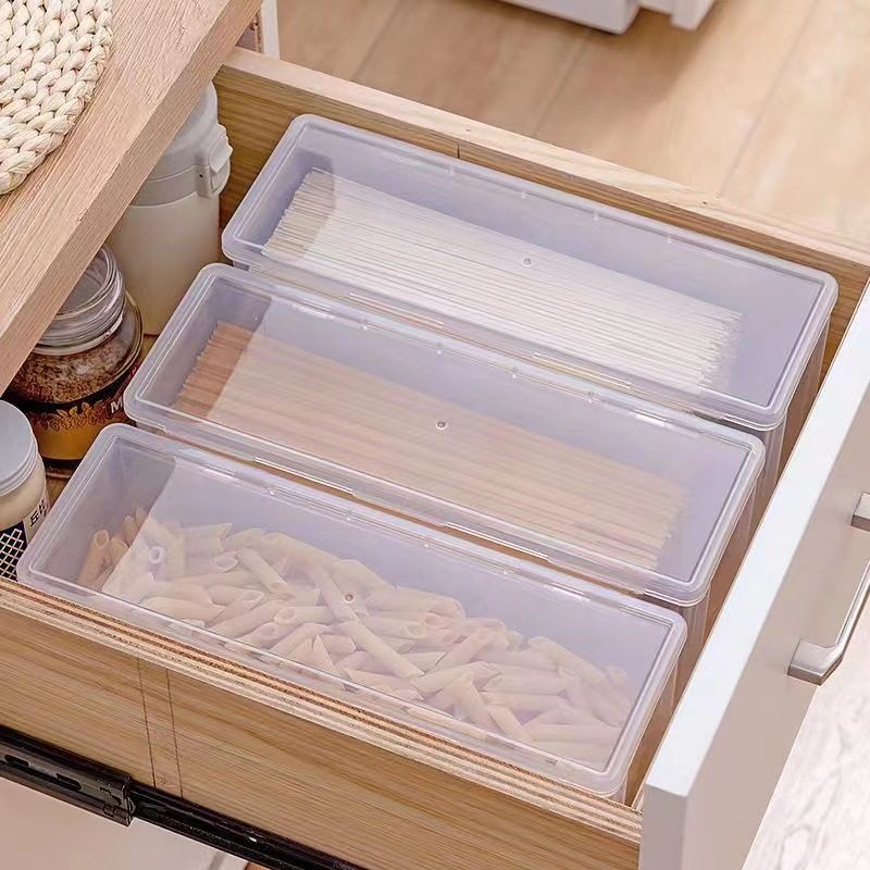Noodle storage box long noodle preservation box kitchen grains storage box refrigerator crisper food transparent box