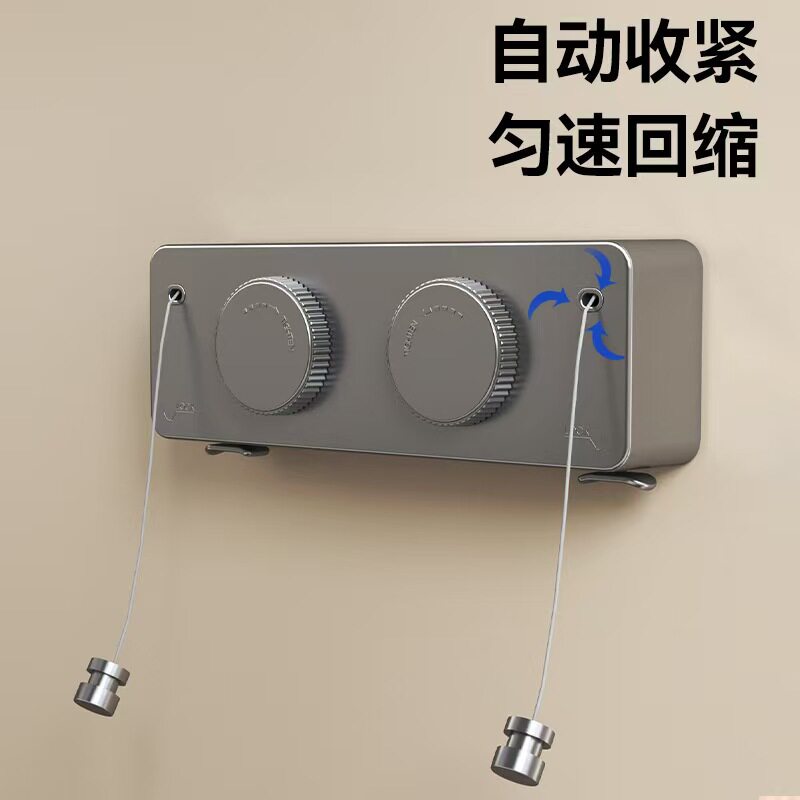 Clothesline non-perforated non-slip retractable tightening stainless steel drying line indoor balcony wall hanging clothes rack