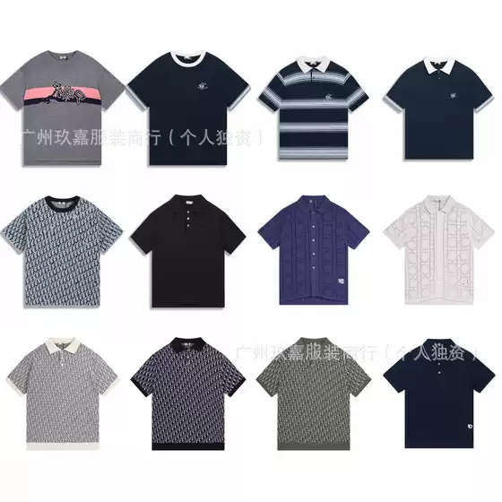 (High Quality) Correct Version. Dijia Short-Sleeved 25 New Style Jacquard Cotton Knitted Short-Sleeved T-Shirt for Men and Women