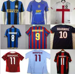 New Outdoor Sports Short-Sleeved Tops Retro Swedish Star Jersey with Number Barcelona Paris Inter Milan Juventus Milan