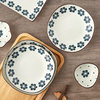 Xiaolanhua Internet Celebrity Retro Japanese Style Underglaze Color Ceramic Tableware Household Meal Soup Dishes and Dishes Spoon Combination Set