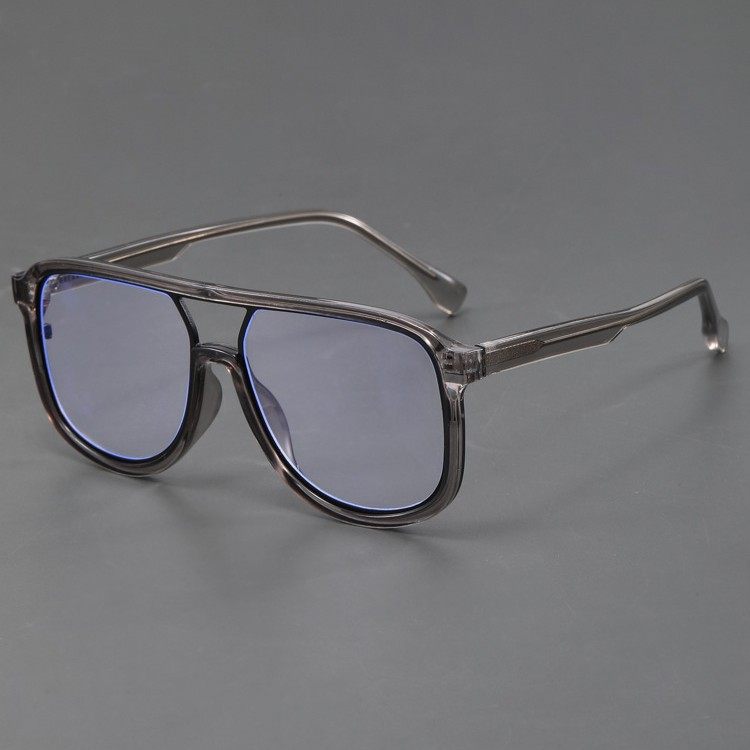 Retro fashion brand black frame glasses frame men's Korean-style double beam big face myopia can be equipped with degrees color changing anti-blue light female wholesale