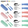 Amazon Hot Selling 304 Stainless Steel Children's Tableware suit Spoon Fork Out Portable Baby Baby Tableware Set of 3