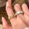 Gold Drip Glaze Cross Ring for Women, Accessible Luxury and High-End Stacking Index Finger Ring 2025 New Style, Beautiful Personalized Hand Jewelry