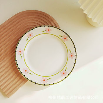 Ceramic plate ins style cute dinner plate high sense ins style dish wholesale mixed batch generation dessert plate high color value