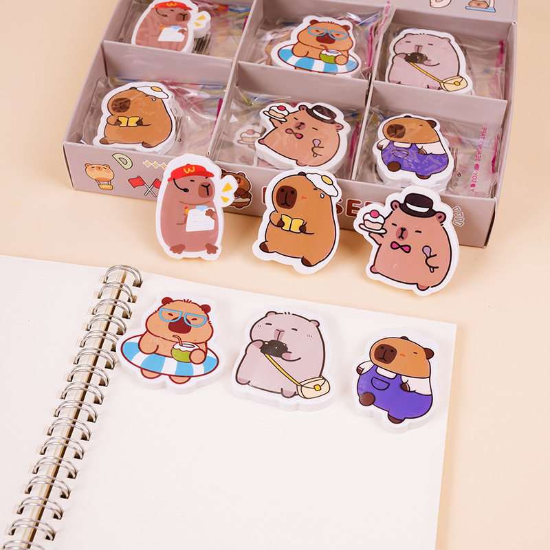 New cute kappibala eraser clean practical kindergarten primary school students pencil eraser classroom prizes