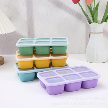 Cross-Border New Product Infant Food Supplement Packaging Box Food-Grade Silicone Animal Pattern 6-Compartment Sealed Food Storage Box