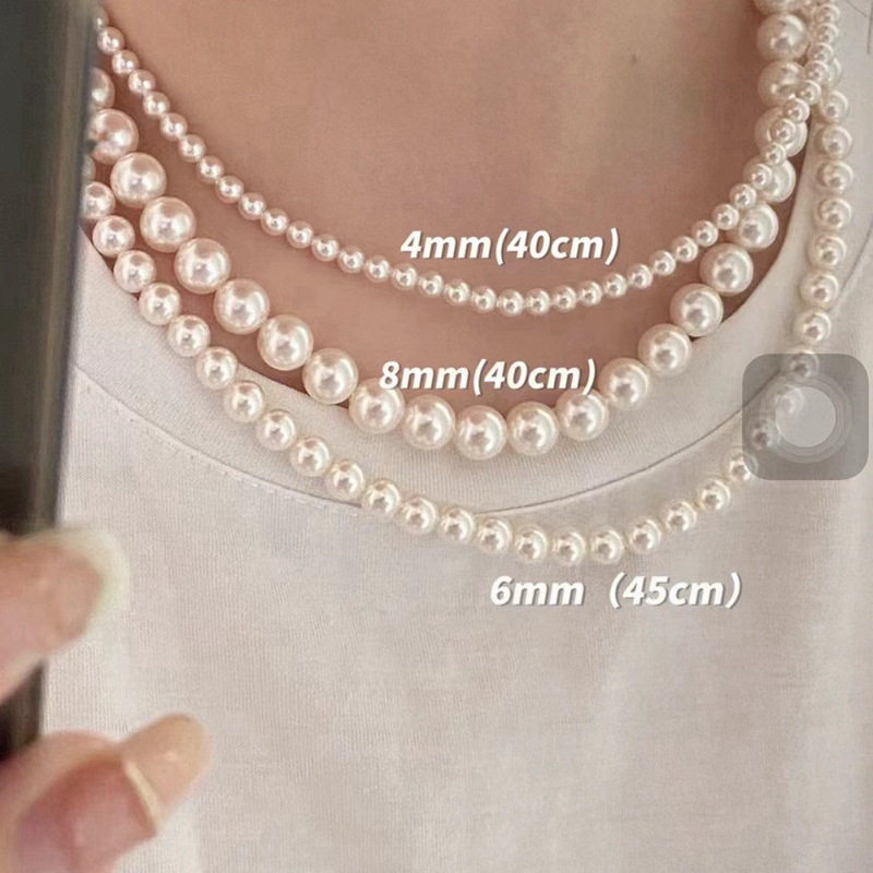 S Brand Pearl Necklace, Small Sweet Potato Color Code 650, Crystal Jewelry Set, Collarbone Chain, Layered Jewelry for Women, High-End Feel
