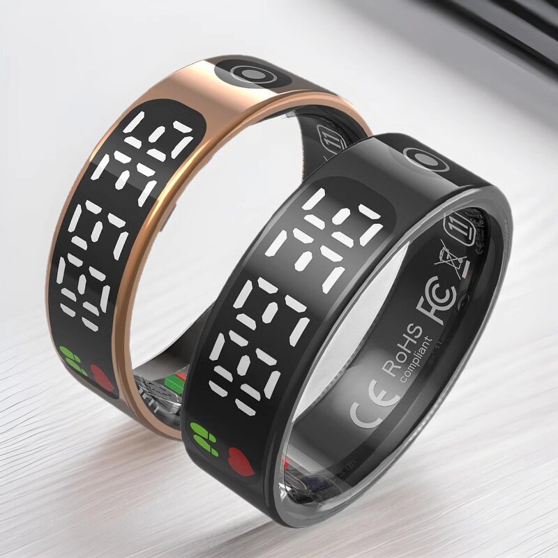 Cross-Border Smart Ring, Touch Screen, Digital Display, Heart Rate, Blood Oxygen, Sleep Monitoring, Bluetooth Waterproof Sports, Unisex