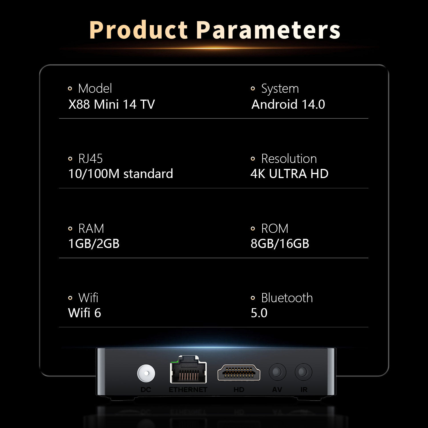 Cross-Border X88Mini 14 Tv Android 14 Rk3518 Hd Bluetooth Wifi Tv Box Tv Set-Top Box